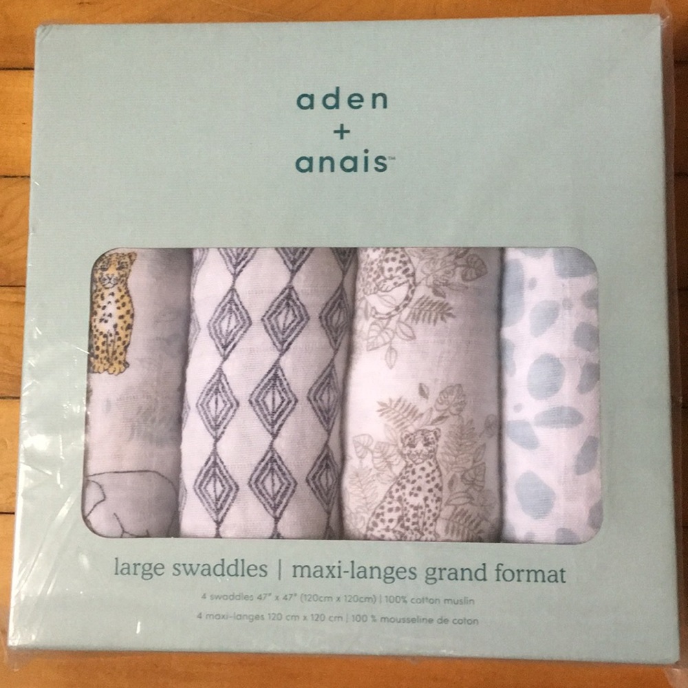 4 Aden + Anais large swaddles NWT